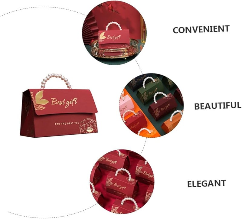 Red Royal Style Wedding Candy Boxes 6Pcs Decorative Storage Cases For Party Favor - Image 3